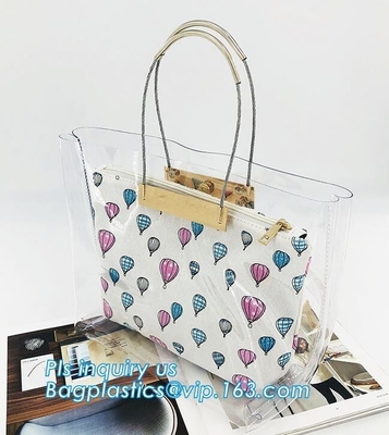 clear pvc bag ring handle handbag teenager handbag, PVC Jelly Tote bag Candy handbag, beach handbag, handle carrier, bag