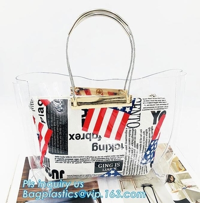 clear pvc bag ring handle handbag teenager handbag, PVC Jelly Tote bag Candy handbag, beach handbag, handle carrier, bag