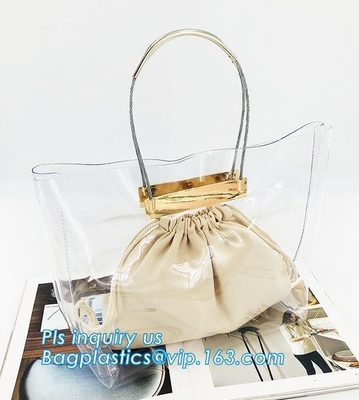 clear pvc bag ring handle handbag teenager handbag, PVC Jelly Tote bag Candy handbag, beach handbag, handle carrier, bag