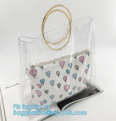 pvc shoulder bag girls one shoulder bag for college, transparent handbag tote shoulder PVC sling clear vinyl beach bag