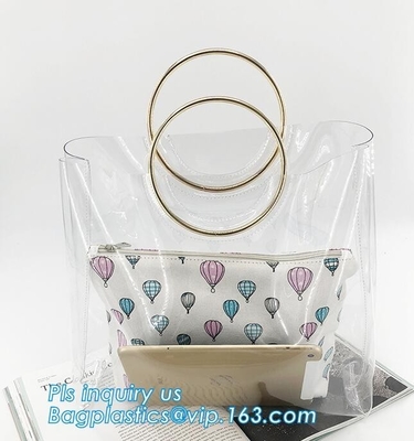 pvc shoulder bag girls one shoulder bag for college, transparent handbag tote shoulder PVC sling clear vinyl beach bag