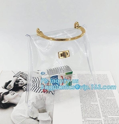 Customized PVC Shoulder Bag, Handle Pattern Women Beach Bag PVC Shoulder Tote Bag, PVC shoulder handbags satchel tote sh