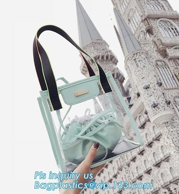 Vinyl PVC Chain Handbag Shoulder Bag for Young Ladies, Studded Clear Tote/PVC shoulder bagClassical Colorful PVC Wallet