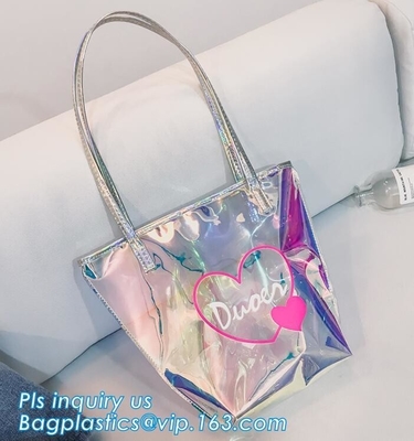 popular bench shoulder bag transparent pvc bag, PVC Tote Bag Shoulder Handbag Transparent PVC Beach Bag, casual beach ba