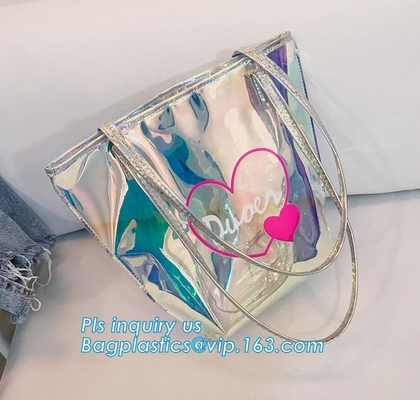 popular bench shoulder bag transparent pvc bag, PVC Tote Bag Shoulder Handbag Transparent PVC Beach Bag, casual beach ba