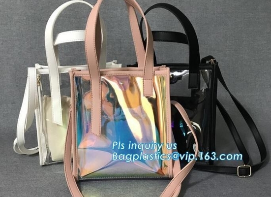 single shoulder pvc women's bag, girls shoulder long strip bag, Summer Detachable Women Transparent PVC Handbag Shoulder