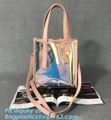 single shoulder pvc women's bag, girls shoulder long strip bag, Summer Detachable Women Transparent PVC Handbag Shoulder