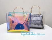 Waterproof transparent pvc shoulder bag beach tote bag, Stylish young outdoor carry clear pvc shoulder bag, PVC Beach To