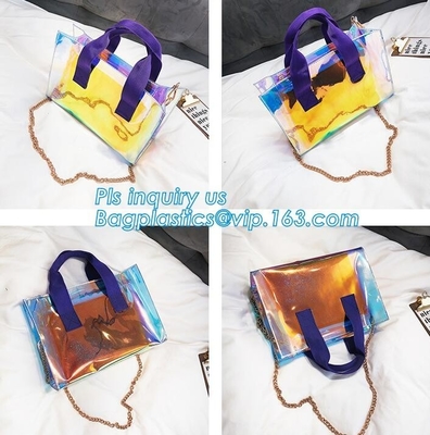 Classical Colorful PVC Wallet Bag Pouch Bag shoulder bag, PVC Crossbody Bag For School Travel Girls, Tote Bag Clear Shou