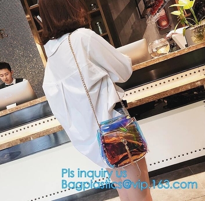 High quality newest fashion transparent handbags women pvc clear bags shoulder bag, Clear Pvc Manufacture Small Custom T