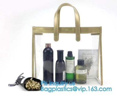 DIY Transparent Clutch Tote Bag, Fashion Women PVC Transparent Tote Bag Clear Shoulder Bag, Female Casual Toiletry Shoul