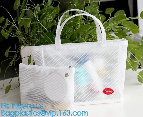 Women Mesh Shoulder Bag Handbag Travel Tote Beach Toiletry Storage Bag Case, Travel Beach Storage Handbag Mesh Tote Hand