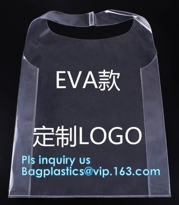 Transparent pvc handle plastic bag with logo, promotional clear tote pvc handle shopping bag pvc tote bag, underwear clo