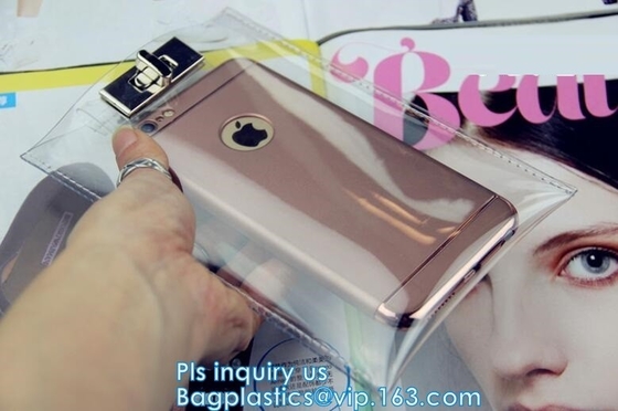 phone purse with cash holder phone case wallet with wrist coin purse, wallet with cell phone pocket, Clear PVC/Vinyl sho