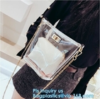Waterproof Promotional Clear Tote Pvc Handle Shopping Bag, PVC Mat Waterproof Reusable Tote Shopping Bags, Summer Soft P