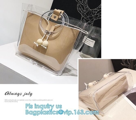 Beauty Flower Color PVC tote shopping bag, PVC Coating 600D Polyester Tote Bag Grocery Bag with Zipper Closing, handle