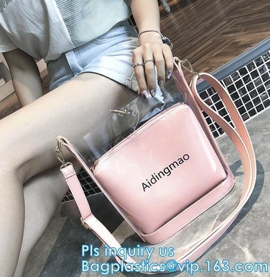 Fashion Women handbag Transparent PVC Clear Beach single shoulder bag,woman handbag, PVC handbag ladies women tote bag