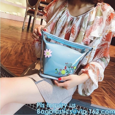 shopping bag plastic bag sizes standard promotional shoulder bag waterproof, Tote Bag Fashion Pvc beach bag, tote, handy