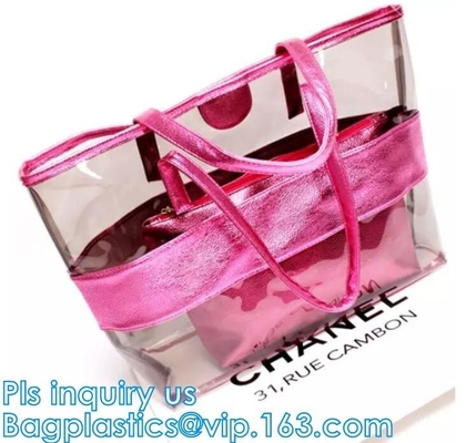 Shinning PVC Metal Chain Girls Fashion Mini Handbags, Fashionable Women PVC tote bags jelly candy handbag, tote shopper