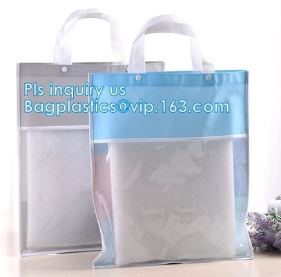 waterproof PVC plastic shopping bag, eco friendly washable plastic PVC shopping bag, Durable Women Shopping shiny pvc to