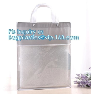 waterproof PVC plastic shopping bag, eco friendly washable plastic PVC shopping bag, Durable Women Shopping shiny pvc to