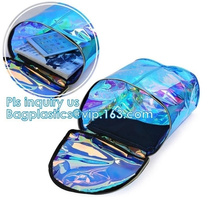 promotional clear waterproof plastic cosmetic packaging handle zipper top pouch printed transparent pvc bag, Cosmetic Ba