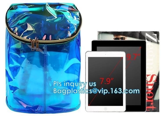 promotional clear waterproof plastic cosmetic packaging handle zipper top pouch printed transparent pvc bag, Cosmetic Ba