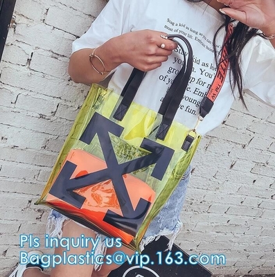 Bow Handle Hanger Zipper Lock Cosmetic Pvc Bag With Zip lockkk, handle bag gift clear vinyl plastic packaging zipper bags w