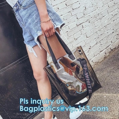 Bow Handle Hanger Zipper Lock Cosmetic Pvc Bag With Zip lockkk, handle bag gift clear vinyl plastic packaging zipper bags w