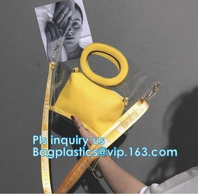 tote bag pu waterproof beach package handbag, Colorful PVC PU Handbag For Woman, Beach Bag Women Handbag With Cotton Rop