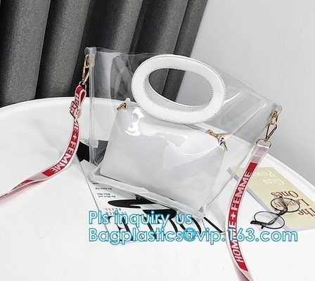 tote bag pu waterproof beach package handbag, Colorful PVC PU Handbag For Woman, Beach Bag Women Handbag With Cotton Rop
