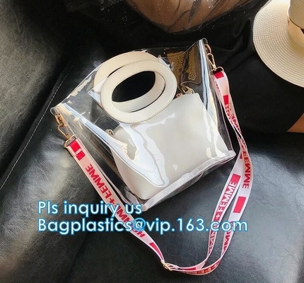 tote bag pu waterproof beach package handbag, Colorful PVC PU Handbag For Woman, Beach Bag Women Handbag With Cotton Rop