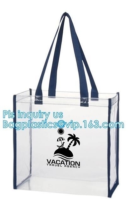 beach bikini PVC tote handle plastic packaging bags, travel wash organizer bag handle zipper cosmetic bags, cosmetic bag