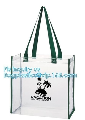 beach bikini PVC tote handle plastic packaging bags, travel wash organizer bag handle zipper cosmetic bags, cosmetic bag