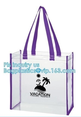 beach bikini PVC tote handle plastic packaging bags, travel wash organizer bag handle zipper cosmetic bags, cosmetic bag