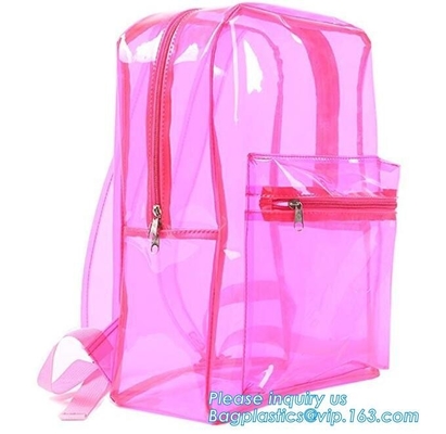 High School Pvc Backpack Bag In Bag In America With Cosmetic Bag, Clear pvc backpack, clear plastic bags, clear backpack