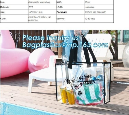Summer Detachable Women Transparent PVC Handbag Shoulder Bag, handle shoulder strap sand vinyl tote clear pvc beach bag