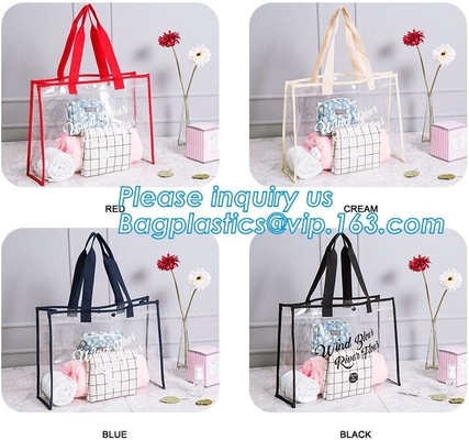 Summer Detachable Women Transparent PVC Handbag Shoulder Bag, handle shoulder strap sand vinyl tote clear pvc beach bag