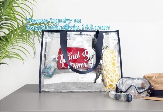 Summer Detachable Women Transparent PVC Handbag Shoulder Bag, handle shoulder strap sand vinyl tote clear pvc beach bag