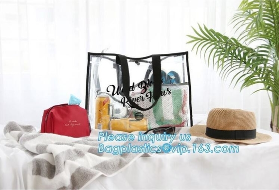 Summer Detachable Women Transparent PVC Handbag Shoulder Bag, handle shoulder strap sand vinyl tote clear pvc beach bag