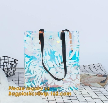 Biodegradable Plastic Shopping Bags Folding Tote Swimsuit Clear Vinyl  Makeup Set Zipper