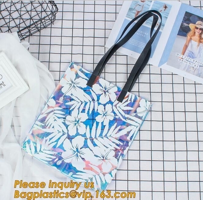 Biodegradable Plastic Shopping Bags Folding Tote Swimsuit Clear Vinyl  Makeup Set Zipper