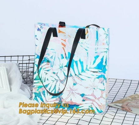 Biodegradable Plastic Shopping Bags Folding Tote Swimsuit Clear Vinyl  Makeup Set Zipper