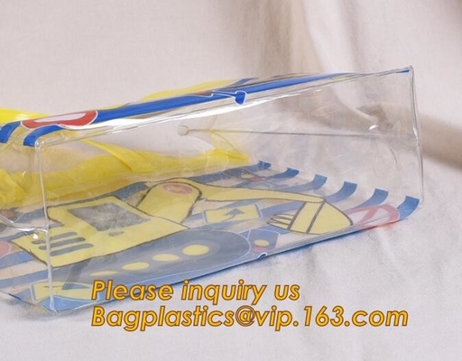 Frosted Frosty Handle Carry Gift Package Biodegradable Shopping Bags Recycled Square Bottom Transparent Pvc