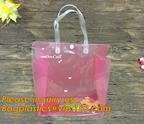 Environmental Biodegradable Shopping Bags PVC Clear Packaging Toy Storage Handle