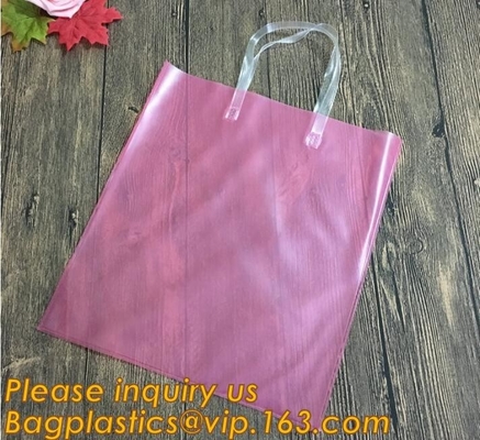 Environmental Biodegradable Shopping Bags PVC Clear Packaging Toy Storage Handle