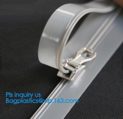 PP clear long chain press lok zipper, seal pe document bag press lok zipper, double slider press lok zipper, SLIDER ZIPP