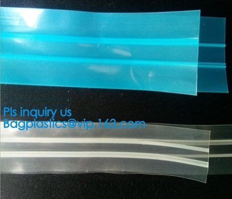 Portable pe stand-up pouch waterproof double color flange zipper, eco-friendly pe plastic double color flange zipper