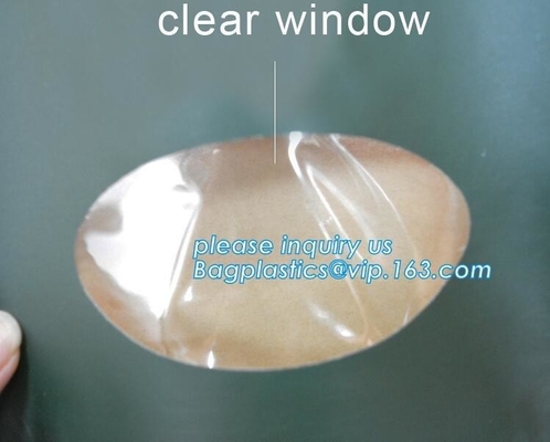 recycled resealable custom design resealable zipper locked stand up clear window brown kraft paper bag BAGEASE BAGPLASTI