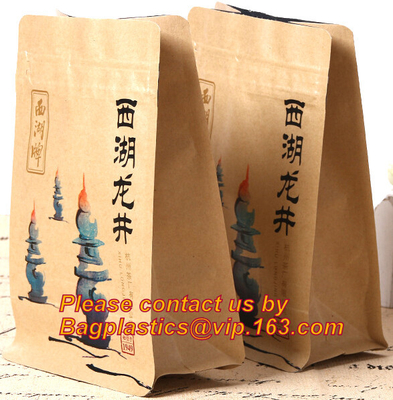 Foil Kraft Paper Bag Coconut Packaging Bags Doypack with Clear Window,500g 1kg 16oz Zip lockkk Food Packaging Bag Customize